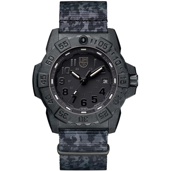 Orologio da uomo Luminox originale NAVY Seal cinturino in caucciù quadrante nero al quarzo XS.3051.F 200M