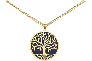 VASSAGO Collana con albero della vita per uomo donna in acciaio inox vichingo Yggdrasil celtico albero della vita collana ciondolo albero ciondolo famiglia gioielli amuleto regali