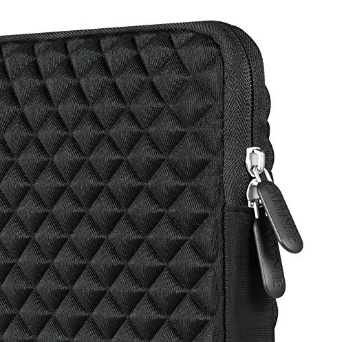 AMNIE Diamant wasserresistente and stoßfest Neopren 38.1-39.6 cm (15-15.6 Zoll) Laptop-Tasche / MacBook Tasche / Computer-Tasche / Netbook Tasche / Aktentasche / Ultrabook Tasche / Taschen-Abdeckung / Überzug, schwarz - 3