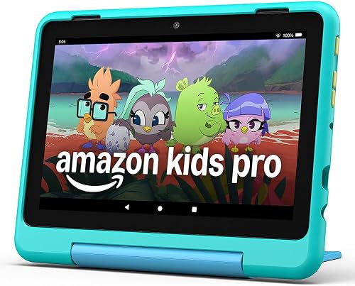 Amazon Fire HD 8 Kids Pro tablet (newest gen), ages 6–12 | 3 GB memory, 8" HD screen, ad-free content, parental controls, 13-hr battery, 32 GB, Hello Teal, (2024 release)