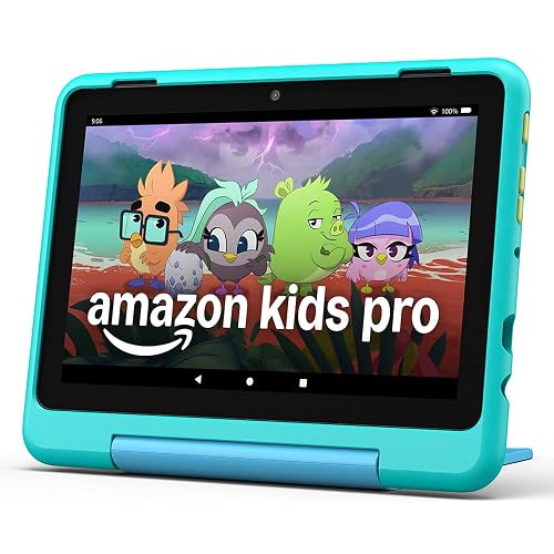 Amazon Fire HD 8 Kids Pro tablet (newest gen), ages 6–12 | 3 GB memory, 8" HD screen, ad-free content, parental controls, 13-hr battery, 32 GB, Hello Teal, (2024 release)
