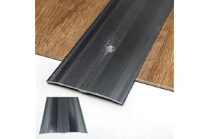 Grandismo® Extra Wide Cover Strip Standard 3ft / 0.9metres / 90cm / 90mm Length Screw-Down 61mm Threshold Trim for Joining Carpet to Carpet - Grey