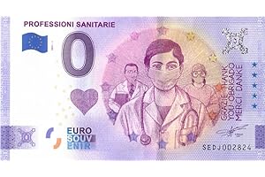 0 EURO SCHEIN Banconota da 0 Euro Italia 2021 · Grazie Professioni Sanitarie · Souvenir Zero €