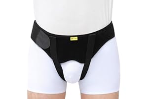 Tenbon Ceinture herniaire pour homme et femme Ceinture herniaire réglable flexible Soutien herniaire Soulagement de la douleur avec 2 coussinets de compression amovibles Hernie gauche et droite (L)