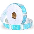 L LIKED 1000 Numbered Blue Smiley Raffle Tickets, Single Ticket Roll for Party Events, Carnival, School Classroom Supplies