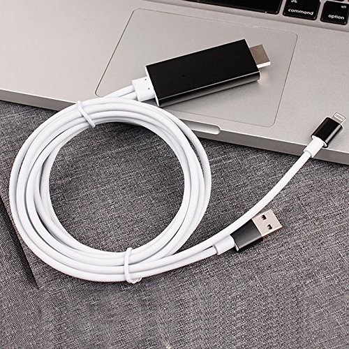 Preisvergleich Produktbild 8 Pin auf zu AV HDMI / HDTV TV Kabel Adapter für Apple iPhone 5S (schwarz)