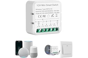 HNCY Interruttore Wifi Smart Life, 2.4G Interruttore Smart Wifi,Mini intelligente, Smart Luci Rele Module,Controllo Remoto via App Smart Life/Tuya per Domestica Intelligente