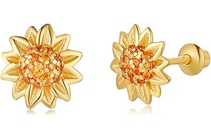 TIZU Boucles d'oreillesen argent sterling 925 pour Enfant Fille Femme, Boucles d'oreilles Hypoallergéniques Avec Dos de À Vis Sécurité