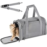 vsshe Transport Bag for Dogs, Cat, Transport Bag, Breathable, Foldable, Airline Approved, for Small Medium Cats Puppies Kitte