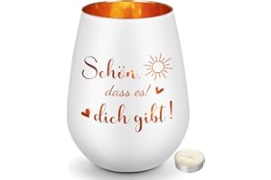 ‎CADEAUJOIE CadeauJoie Geschenke für Frauen,Windlicht Glas Geschenke für Freundin Mama Oma Geburtstag, Geschenk für Sie Valentinstag Hochzeitstag Jahrestag