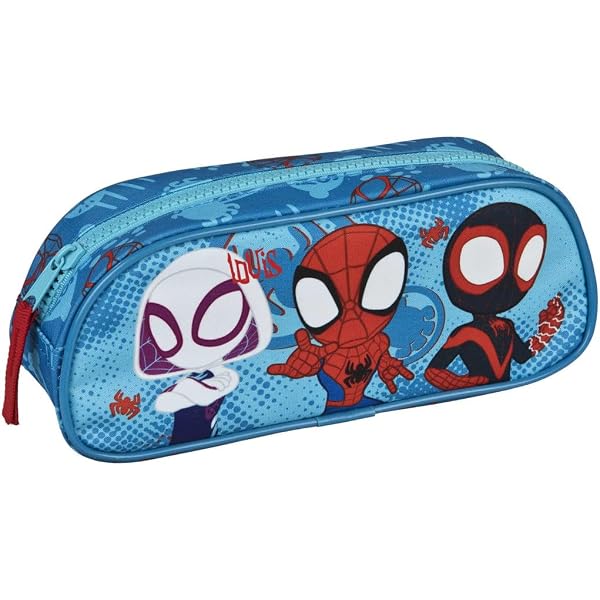 Safta Spiderman Federmäppchen Für Die Schule – Dreifachfach, 21.5x8x10 Cm, Robust & Praktisch