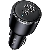UGREEN 63W Cargador de Coche USB C, Car Charger Tipo C Carga Rápida PD 3.0 QC 3.0 PPS 45W, Compatible con iPhone 17 Pro MAX A