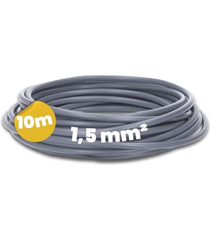 Câble Souple H05VV-F 3G1,5 Mm² Noir - 3 Conducteurs 1,5 Mm² - Longueur Au Choix (10m) - Norme VDE Pour Appareils Ménagers