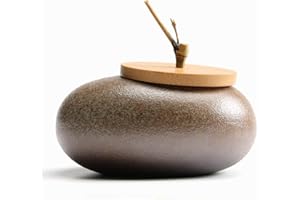 liangh Urna Funeraria,Umano Gatto Cane per Ceneri Adulti –Memoriale Cremazione,Honor con Magnifico Ceramica Urna (11×11×10cm),B