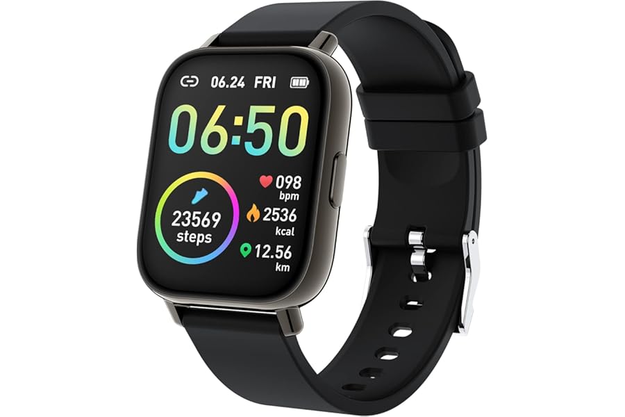 Smart Watch, Fitness Tracker 1.69" Touch Screen Fitness Watch with Heart Rate Sleep Monitor, Step Counter for Men Women Activity Trackers IP68 Waterproof Smartwatch Sports for iOS Android
