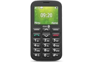 Doro 1380 Unlocked 2G Dual SIM Mobile Phone for Seniors with 2.4" Display, Camera and Assistance Button (Black) [UK and Irish Version] (Black)