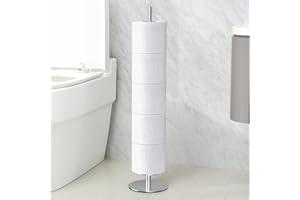 ‎NIFFGAFF Toilettenpapierhalter Stehend & Klopapierhalter & Ersatzrollenhalter, Klopapier Aufbewahrung, Aus Edelstahl Rostfrei Freistehend Matt FüR Bad, Mit Trennplatte FüR Wasserschutz