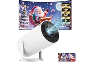 TEKXDD Proyector Portatil, Mini Proyector 2025 Upgraded con WiFi 6 BT 5.4, Auto Keystone + Full HD + 200ANSI 8000L + 180° Rotation, Projector Portable 4k con HDMI/USB/Smartphone/Laptop/PS5