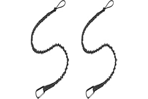 QZATACAEN Correa para herramientas con mosquetón y extremo de bucle ajustable y retráctil, herramienta anticaídas, 2 unidades