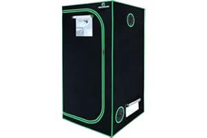 GreenArchitecture GA Grow 353570 Tent 90 x 90 x 180 cm (35 x 35 x 70) Reflective Mylar Hydroponic Greenhouse Tent with Observation Window and Waterproof Base Tray for Indoor Plant Growing