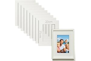 TXXATX 10 Pezzi Passepartout 20x25 cm Passepartout per Cornici Diametro Interno 12x17 cm Spessore di 1,5 mm Bianco Avorio per Cornici Foto Quadri Stampe d'Arte