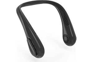 COMLIFE Tragbarer USB Ventilator, Mini Ventilator mit 5000mah Akku, 3 Geschwindigkeiten, Nackenventilator mit keine Klingen für Wandern, Outdoor Sport, Reisen, Zuhause, Büro - Schwarz