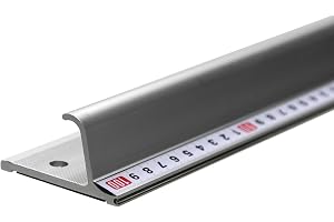snutderline skärlinjal i 50, 70 eller 100 cm av aluminium, halkfri med handtag, stabil metallkant för skärning, professionell