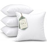 ForenTex Cushion Filling 60 x 60 cm Silicone Virgin Fibre Pack of 4 | Soft and breathable, keeps bulk, hypoallergenic and was