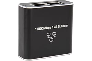 BEWINNER Rozdzielacz Sieciowy RJ45, Rozdzielacz Kabli Gigabit Ethernet 1000 Mb/s 1 do 2, Złącze Przedłużające sieć Cat5 Cat5e Cat6 Cat7, Dwa Urządzenia udostępniają Rozdzielacz Internetowy