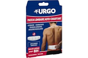 Urgo - Patch auto-chauffant lombaires x2 unités - Soulage les douleurs du dos de type contractions musculaires - Améliore l'oxygénation des muscles et élimine les toxines - Doux et agréable
