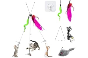 ZWZNBL 1 ensemble de jouets interactifs pour chat à suspendre à la porte - Jouet automatique pour chat - Jouet de chasse pour chatons à faire de l'exercice