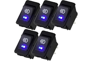 Mintice™ 5 x 12 V samochód pojazd niebieskie światło LED światło przeciwmgielne przycisk przełącznik kołyskowy włącznik 4-pinowy