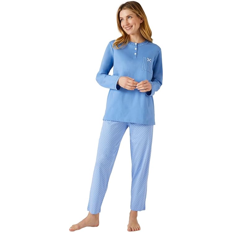 Pyjamas Pur Coton Damart - Lot De 2 - Maille Jersey Douce - Taille S à XXL - Confort Nuit Assuré