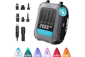 BLUEFIN SUP Pompa elettrica Bluefin per Paddle Board | Pompa elettrica SUP | Pompa Portatile E-Swift | Spegnimento Automatico | Display LCD