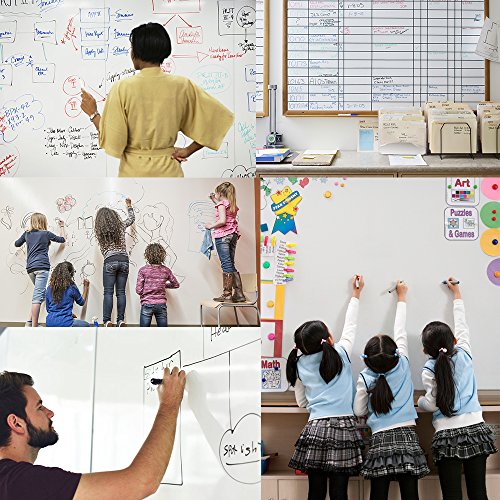 efluky Pizarra blanca adhesiva  45 x 200 cm  para hogar y oficina  Blanca 