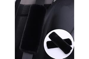 Crazy Bean 2pcs Seat Belt Pading Plush Comfort Harness Car Seat Belt Pads Soft Faux Fur Seat Belt Shoulder Pads Travel Cushion Seat Belt Covers for Adults and Kids Black