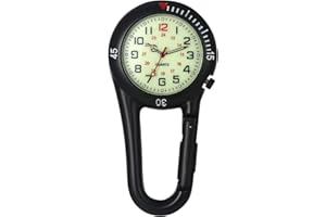 Silverora Taschenuhr Mit Karabiner Leuchtende Analog Quarzuhr Uhr Herren Damen Outdoor Rucksack Praktisch Krankenschwesteruhr Schwarz Silber