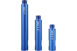 Folgtek 3 pezzi prolunga smerigliatrice angolare M14, acciaio inox, filettatura biella smerigliatrice ad acqua lucidatrice ad acqua, 125 mm 100 mm 75 mm accessori per lucidatura auto