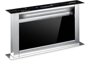 Klarstein Downdraft-Dunstabzugshaube, Versenkbare Abzugshaube, Leise Dunstabzugshauben mit Filter, Dunstabzugshaube 60cm, Umluft/Abluft Dunsthaube mit 10 Stufen, Dunstabzug 576 m³/h Luftstrom