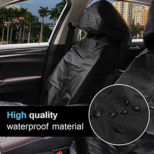 Migimi Housse Siege Voiture, Ultra Léger étanche Housse de Siège Protection, Housse de Siège Auto Nylon Amovible Universelle Convient Protecteur de Siège Véhicule, 2 x avant Housse de siège Noir