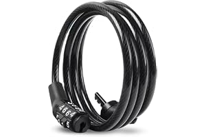 Amazon Basics Keyless Numeric Bike Cable Lock - Pack of 1 | Preset Combination | Heavy Duty Anti-Theft Protection | Multi-Purpose Lock for Bike, Bicycle, Helmet, Luggage