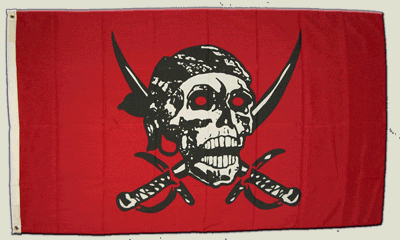 Flagge Pirat auf rotem Tuch - 90 x 150 cm [Misc.]