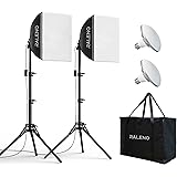 RALENO® PS080 Softbox 2 x 50 W LED Softbox Set per studio fotografico, 2 x 40 x 40 cm, luce fotografica con lampadina da 5500