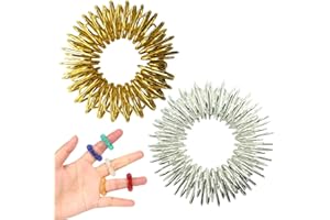 MIETONG 2 Stück Akupressurringe - Massageringe Für Finger Akupressurring, Stachelige Sensorische Fingerringe, Fingermassagering Set Für Stress Reduzierstück Und Förderung Der Durchblutung