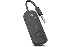 ‎AVANTREE Avantree Relay - Adapter Bluetooth 5.3 do samolotów o niskim opóźnieniu, bezprzewodowy nadajnik audio do 2 słuchawek lub słuchawek AirPods, używany do rozrywki podczas lotu, telewizora, tabletów