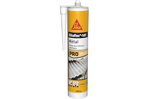SIKA - Colle polymère spécial métal - Sikaflex 147 Métal Gris Clair - Mastic tous métaux - Intérieur et Extérieur - Collage puissant et rapide - Non corrosif - Idéal façade et toiture - 290ml