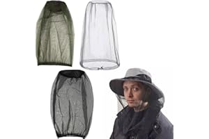 SSRDFU Chapeau Moustiquaire - 3 Pcs Tête de Moustique Net,pour Outdoor, Camping et Voyage, Moustique Couvre Masque Maillé pour Apiculteur Les Amateurs de Plein