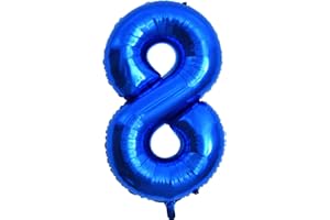 YOOLLY 40 Inch Dark Blue Foil Number Balloons, Large 8 Number Balloons for Birthday Party Decor Anniversary Decoration