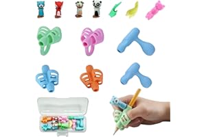 Yuemuop 9 Pièces Poignée Crayon Set, Guide Doigt Enfant, Adaptateur Crayon Ergonomique pour Enfants et Droitiers