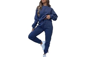 amropi Tuta da Donna Vello Foderato Pullover Felpa e Pantaloni Jogging Tute